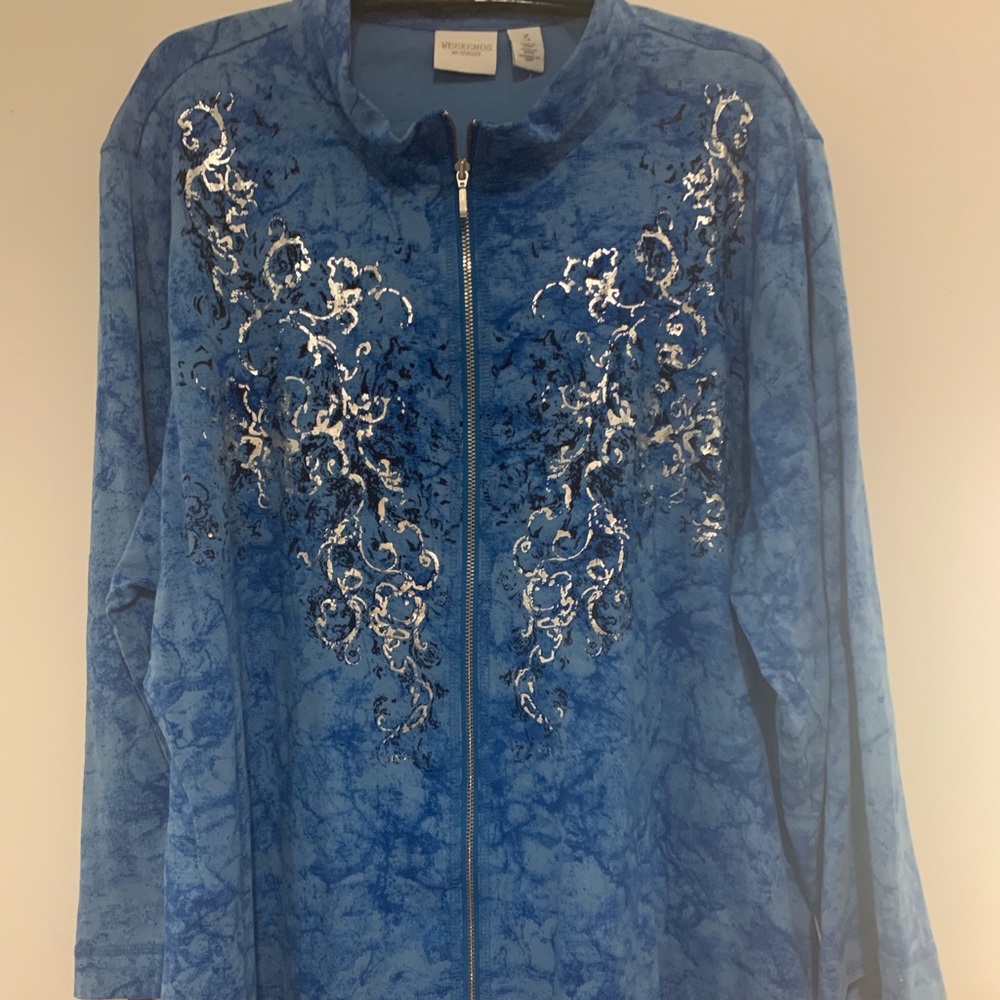 Chico’s Weekends Blue Jacket - Picture 2 of 5